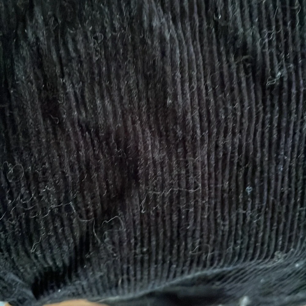 Pleated Wide Leg Black Corduroy Pants, wide cord fabric, XL - Picture 3 of 7